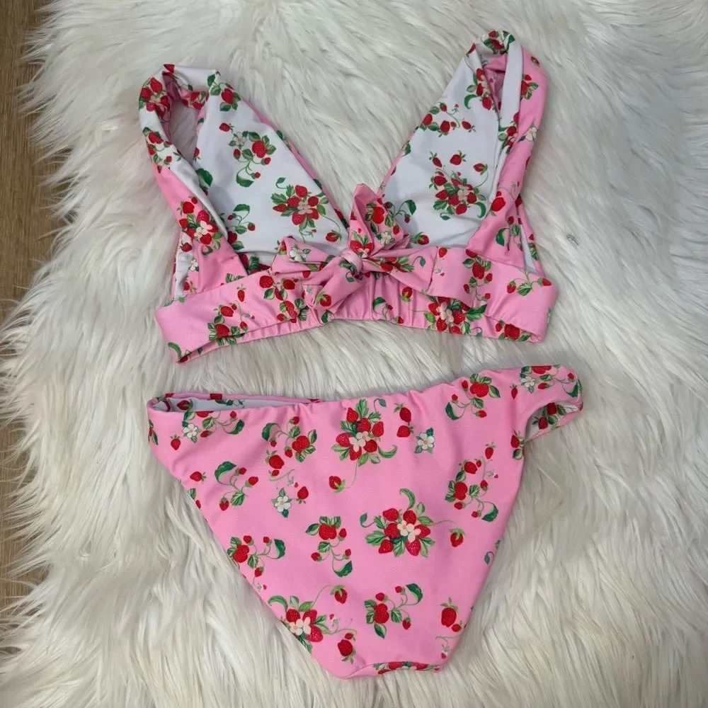 [PQ Swim] Reversible‎ Strawberry Fields Bikini - Size 14
